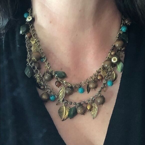 Autumn Tiered Charm Necklace - Picture 1 of 8